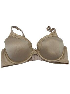 Maidenform Comfort Devotion Underwire Satin Padded Bra Molded Cups Sz 36C Beige